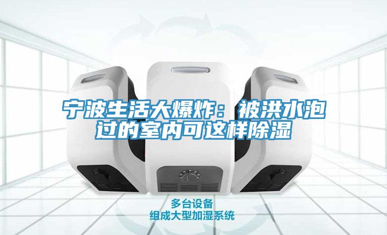 寧波生活大爆炸：被洪水泡過(guò)的室內可這樣除濕