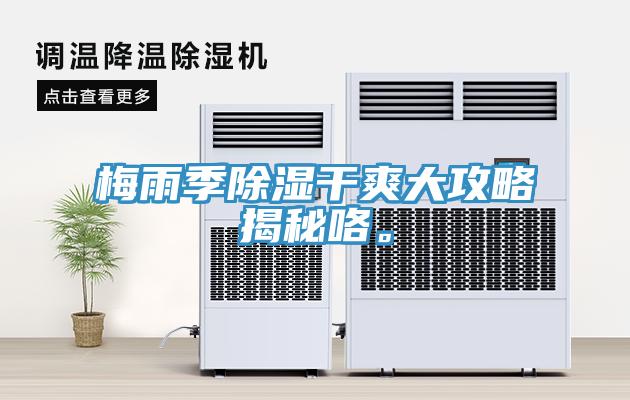 梅雨季除濕干爽大攻略揭秘咯。