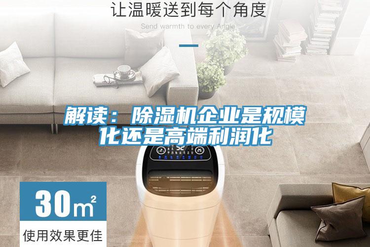 解讀：除濕機企業(yè)是規?；€是高端利潤化
