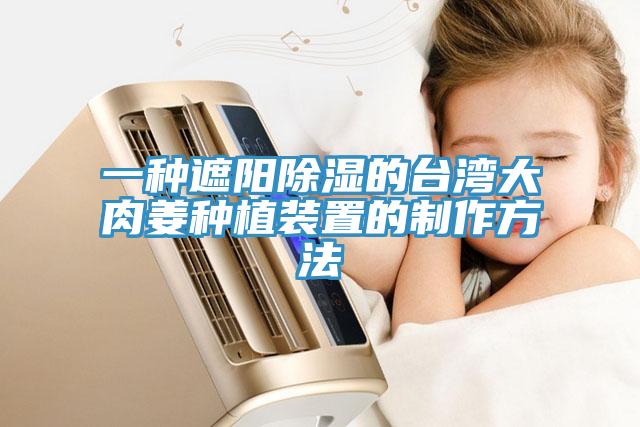 一種遮陽(yáng)除濕的臺灣大肉姜種植裝置的制作方法