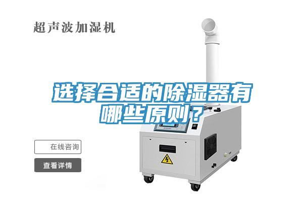 選擇合適的除濕器有哪些原則？