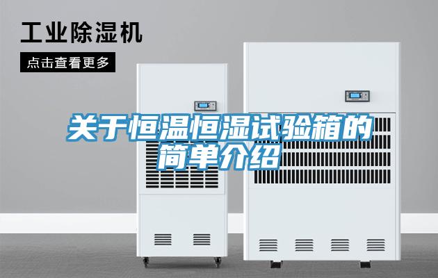 關(guān)于恒溫恒濕試驗箱的簡(jiǎn)單介紹
