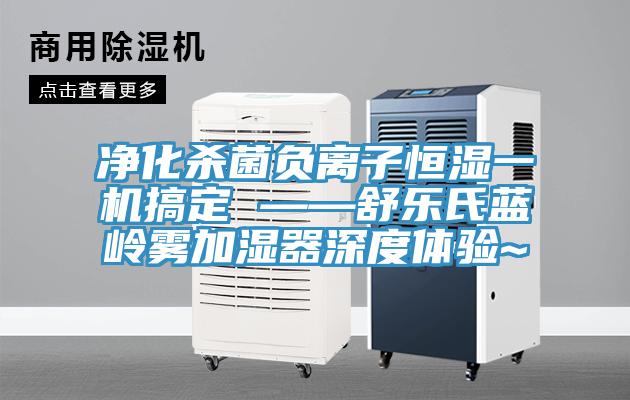 凈化殺菌負離子恒濕一機搞定 ——舒樂(lè )氏藍嶺霧加濕器深度體驗~