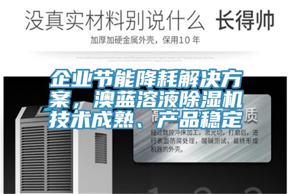 企業(yè)節能降耗解決方案，澳藍溶液除濕機技術(shù)成熟、產(chǎn)品穩定