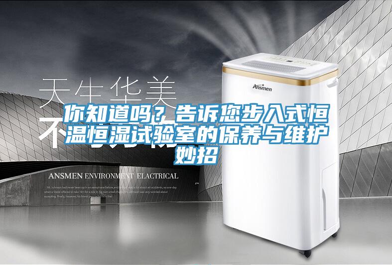 你知道嗎？告訴您步入式恒溫恒濕試驗室的保養與維護妙招