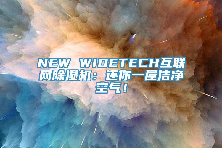 NEW WIDETECH互聯(lián)網(wǎng)除濕機：還你一屋潔凈空氣！
