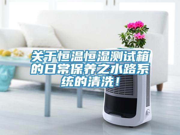 關(guān)于恒溫恒濕測試箱的日常保養之水路系統的清洗！