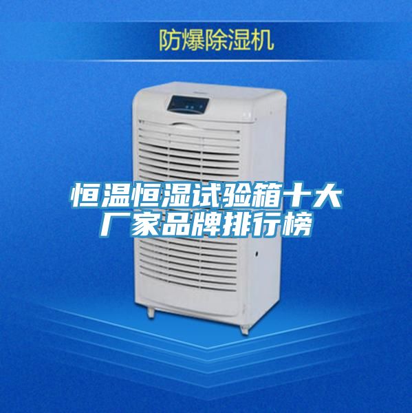 恒溫恒濕試驗箱十大廠(chǎng)家品牌排行榜