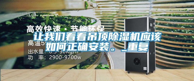 讓我們看看吊頂除濕機應該如何正確安裝。_重復