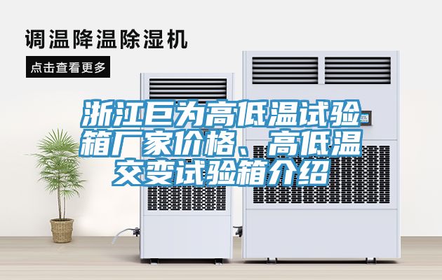 浙江巨為高低溫試驗箱廠(chǎng)家價(jià)格、高低溫交變試驗箱介紹