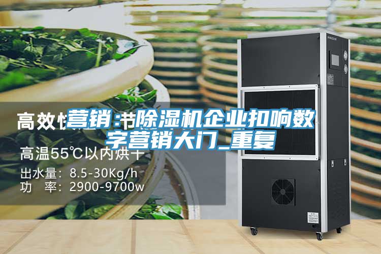 營(yíng)銷(xiāo)：除濕機企業(yè)扣響數字營(yíng)銷(xiāo)大門(mén)_重復