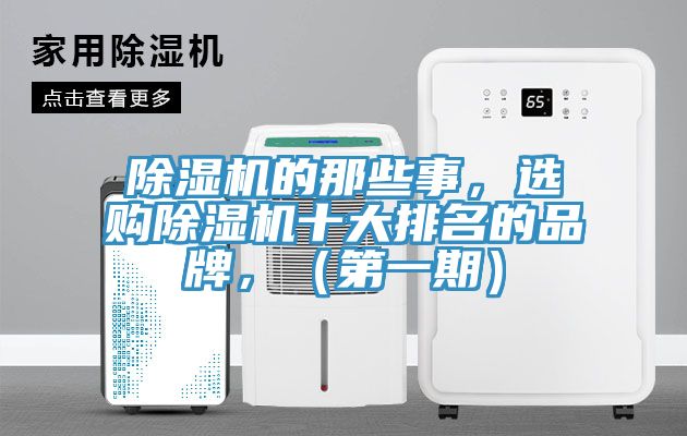 除濕機的那些事，選購除濕機十大排名的品牌，（第一期）