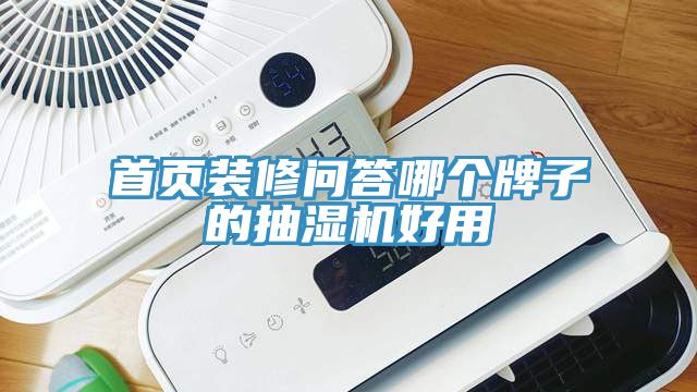 首頁(yè)裝修問(wèn)答哪個(gè)牌子的抽濕機好用